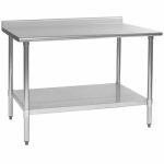 Commercial Work Tables with Undershelf - 16 Gauge Standard Top with Upturn