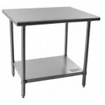 Commercial Work Tables with Undershelf - 18 Gauge Economy Top - No Upturn