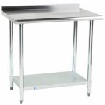 Commercial Work Tables with Undershelf - 18 Gauge Economy Top with Upturn