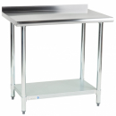 Empura EM-LAGU-2436 24" x 36" Stainless Steel Commercial Work Table with Galvanized Legs and Undershelf with 1.5" U-Turn