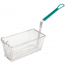 Empura FBR-16315 Green Handle 13 1/4" x 6 1/2" x 5 7/8" Fryer Basket With Front Hook