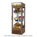 True G4SM-23FC-HC~TSL01 27 1/2" Black Four Sided Glass One Door Floral Case with 2 Shelves and Hydrocarbon Refrigerant - 115V