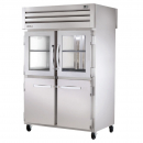 True STA2RPT-2HG/2HS-2S-HC 53" Spec Series Pass-Thru 2-Section Refrigerator With 2 Glass And 2 Solid Half Doors On Front And 2 Solid Doors On Rear, Aluminum Interior And Chrome Shelves With Hydrocarbon Refrigerant, 115 Volts