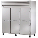 True STA3R-3S 78" Spec Series Reach-In 3-Section Refrigerator With 3 Solid Doors, Aluminum Interior And Chrome Shelves, 115 Volts