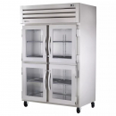 True STR2R-4HG-HC 53" Spec Series Reach-In 2-Section Refrigerator With 4 Glass Half Doors, Stainless Steel Interior And 2 Interior Kits With Hydrocarbon Refrigerant, 115 Volts