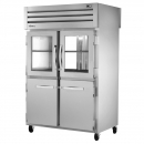 True STR2RPT-2HG/2HS-2G-HC 53" Wide Front 2-Glass and Solid Half/Rear 2-Glass Door Pass-Thru Refrigerator