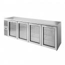 True TBR108-RISZ1-L-S-GGGG-1 Stainless Steel 108" Swing Glass Door Back Bar Refrigerator with LED Interior Lighting