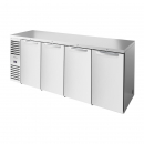 True TBR108-RISZ1-L-S-SSSS-1 Stainless Steel 108" Solid Swing Door Back Bar Refrigerator with LED Interior Lighting