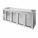 True TBR92-RISZ1-L-S-GGGG-1 Stainless Steel 92" Glass Door Back Bar Refrigerator with LED Interior Lighting