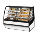 True TDM-DZ-59-GE/GE-W-W 59" White Curved Glass Dual Dry / Refrigerated Bakery Display Case