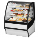 True TDM-R-36-GE/GE-W-W 36" White Curved Glass Refrigerated Bakery Display Case