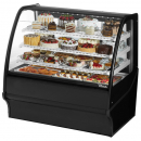 True TDM-R-48-GE/GE-B-W 48" Black Curved Glass Refrigerated Bakery Display Case