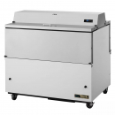 True TMC-49-DS-HC 49" Two Sided Milk Cooler with White / Stainless Steel Exterior and Aluminum Interior