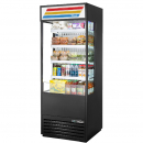 True TOAM-30GS-HC~TSL01 Black 30" Wide Glass-Sided Standard-Look R290 Hydrocarbon Insulated Vertical Open Air Curtain Refrigerated Merchandiser, 115V 3/4 HP