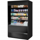 True TOAM-48-HC~NSL01 Black 48" Wide Non-Standard-Look R290 Hydrocarbon Open Vertical Air Curtain Refrigerated Merchandiser, 208-230V 1 1/2 HP