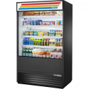 True TOAM-48-HC~TSL01 Black 48" Wide Standard-Look R290 Hydrocarbon Insulated Vertical Open Air Curtain Refrigerated Merchandiser, 208-230V 1 1/2 HP