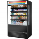 True TOAM-48GS-HC~TSL01 Black 48" Wide Glass-Sided Standard-Look R290 Hydrocarbon Insulated Vertical Open Air Curtain Refrigerated Merchandiser, 208-230V 1 1/2 HP