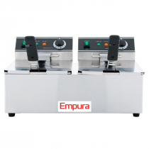 Empura E-DF-6L/2 30 lb. Dual Tank Electric Countertop Fryer - 120V