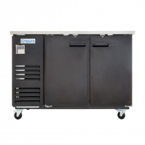 Empura E-KBB602B Black Solid Door 27" Deep Back Bar Cooler