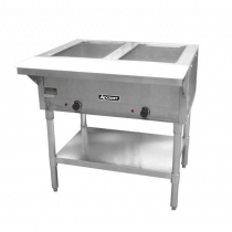 Empura E-ST-120/2 Two Pan Electric Steam Table with Undershelf - Open Well - 120V