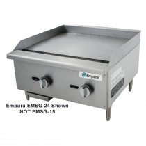 Empura EMSG-15 16" Stainless Steel Medium Duty Gas Griddle, 28,000 BTU