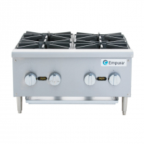 Empura EMSHP-4 24" Stainless Steel Medium Duty Gas Hot Plate With 4 Burners, 104,000 BTU