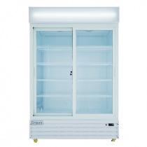 Empura ESM-42W 52.3" White Sliding Glass Door Merchandiser Refrigerator With 2 Doors, 42 Cubic Ft, 115 Volts