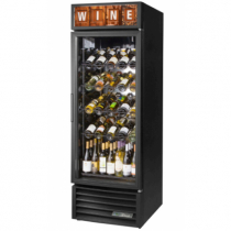 True GDM-23W-HC~TSL01 27" Black Glass Door Refrigerated Wine Merchandiser - 23 cu. ft.