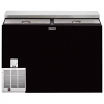 Perlick FR48RT-3-BL_CAST 48 Inch Wide Underbar Insulated Stainless Steel R290 Hydrocarbon Refrigerated Glass Froster 12.5 Cubic ft Capacity with Black Vinyl Exterior and Casters 120V 1/4 HP