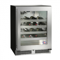 Perlick HB24WSLP_SSGDC 24" Low Profile ADA Compliant Undercounter Wine Reserve Refrigerator, Glass Door with Stainless Steel Frame