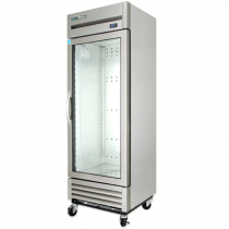 True T-19G-HC~FGD01 27" T Series Reach-In 1-Section Refrigerator With 1 Glass Door With Aluminum Interior And 3 PVC Coated Shelves With LED Interior Lighting, 115 Volts