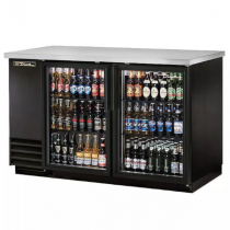 True TBB-2G-HC-LD 59" Glass Door Back Bar Refrigerator with LED Lighting 