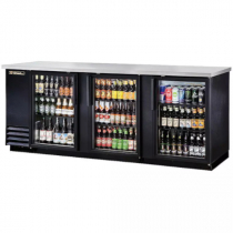 True TBB-4G-HC-LD 90" Glass Door Back Bar Refrigerator with LED Lighting 