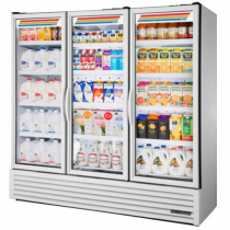 True FLM-81~TSL01 White Full Length 80-3/4" Three Section Refrigerated Merchandiser - 115V