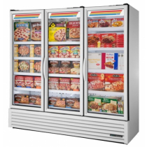 True FLM-81F~TSL01 White Full Length 80-3/4" Three Section Freezer Merchandiser - 115V