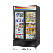 True GDM-43-HC~TSL01 47 1/8" White Two Section 2 Glass Door Refrigerated Merchandiser with LED Lighting - 115V