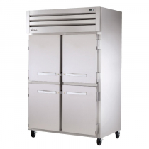 True STA2DT-4HS 53" Spec Series Reach-In Dual Temperature 2-Section Refrigerator Freezer With 4 Solid Half Doors, Aluminum Interior And Chrome Shelves, 115 Volts