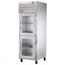 True STG1R-2HG-HC 27.5" Spec Series Reach-In 1-Section Refrigerator With 2 Glass Half Doors, Aluminum Interior And PVC Wire Shelves With Hydrocarbon Refrigerant, 115 Volts