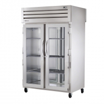 True STR2RPT-2G-2S-HC 2-Section 53" Wide Front 2-Glass/Rear 2-Solid Door Pass-Thru Refrigerator