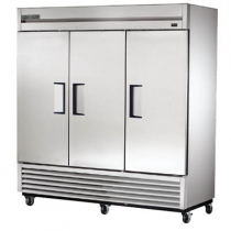 True T-72F-HC 78" Three Section Solid Door Reach in Freezer - 72 cu. ft.