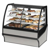 True TDM-DZ-48-GE/GE-S-S 48" Stainless Steel Curved Glass Dual Dry / Refrigerated Display Merchandiser