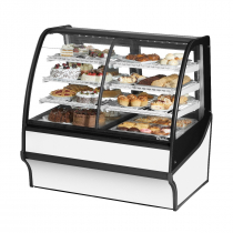 True TDM-DZ-48-GE/GE-W-W 48" White Curved Glass Dual Dry / Refrigerated Bakery Display Case