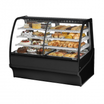 True TDM-DZ-59-GE/GE-B-W 59" Black Curved Glass Dual Dry / Refrigerated Bakery Display Case