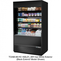 True TOAM-48-HC~NSL01 White 48" Wide Non-Standard-Look R290 Hydrocarbon Open Vertical Air Curtain Refrigerated Merchandiser, 208-230V 1 1/2 HP