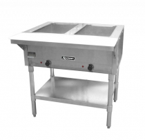 Empura E-ST-120/2 Two Pan Electric Steam Table with Undershelf - Open Well - 120V