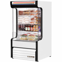 True TAC-14GS-LD 30" White Refrigerated Glass Sided Air Curtain Merchandiser - 16.2 Cu. Ft.