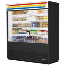 True TOAM-72-HC~TSL01 Black 72" Wide Standard-Look R290 Hydrocarbon Insulated Vertical Open Air Curtain Refrigerated Merchandiser, 208-230V 2 1/4 HP