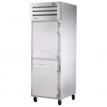 True STA1RPT-2HS-1S-HC 27.5" Spec Series Pass-Thru 1-Section Refrigerator With 2 Solid Half Doors On Front And 1 Solid Door On Rear, Aluminum Interior And Chrome Shelves With Hydrocarbon Refrigerant, 115 Volts