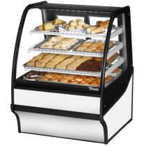 True TDM-DC-36-GE/GE-W-W 36" White Curved Glass Dry Bakery Display Case