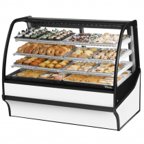 True TDM-DC-59-GE/GE-W-W 59" White Curved Glass Dry Bakery Display Case